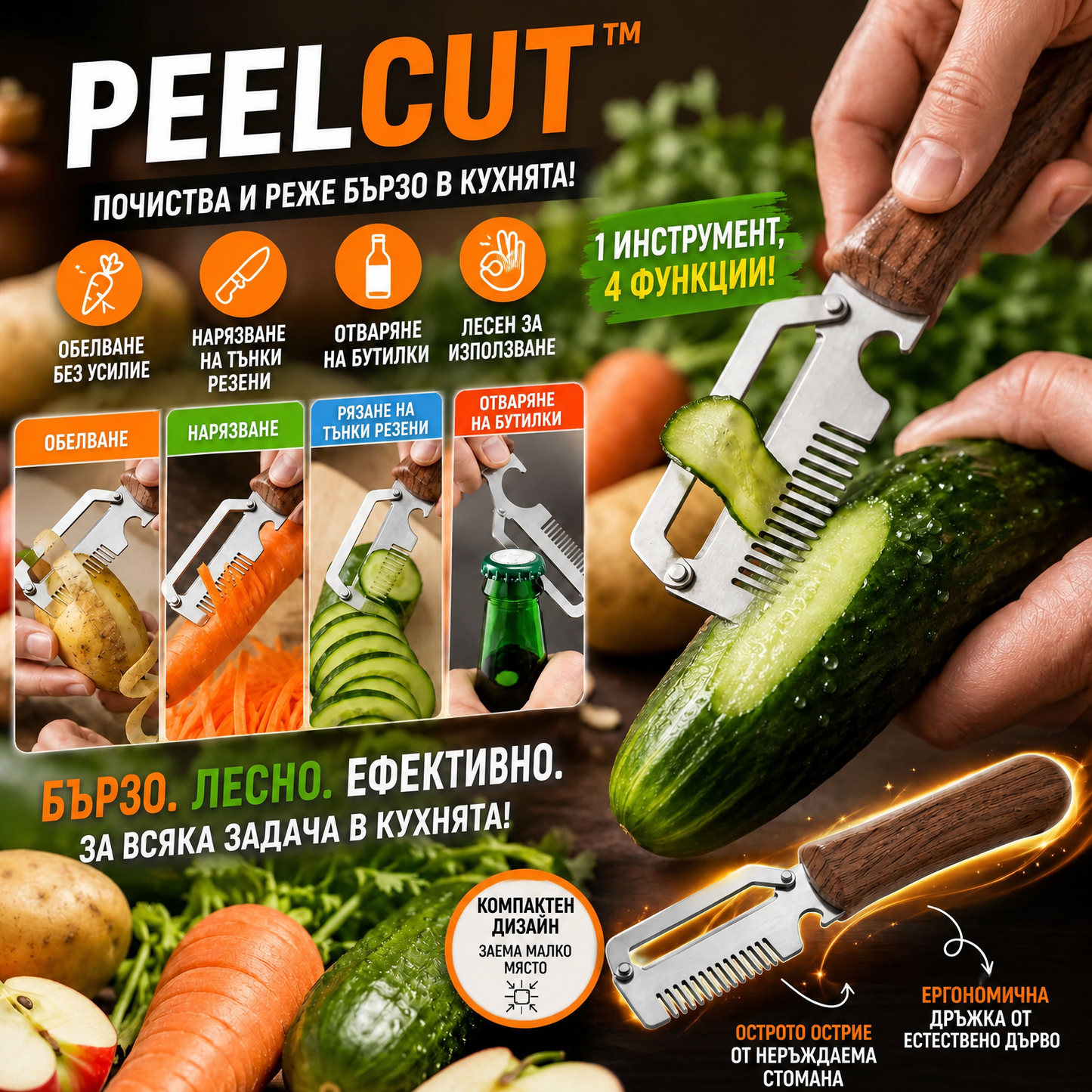 Белачка И Резачка За Зеленчуци PeelCut™