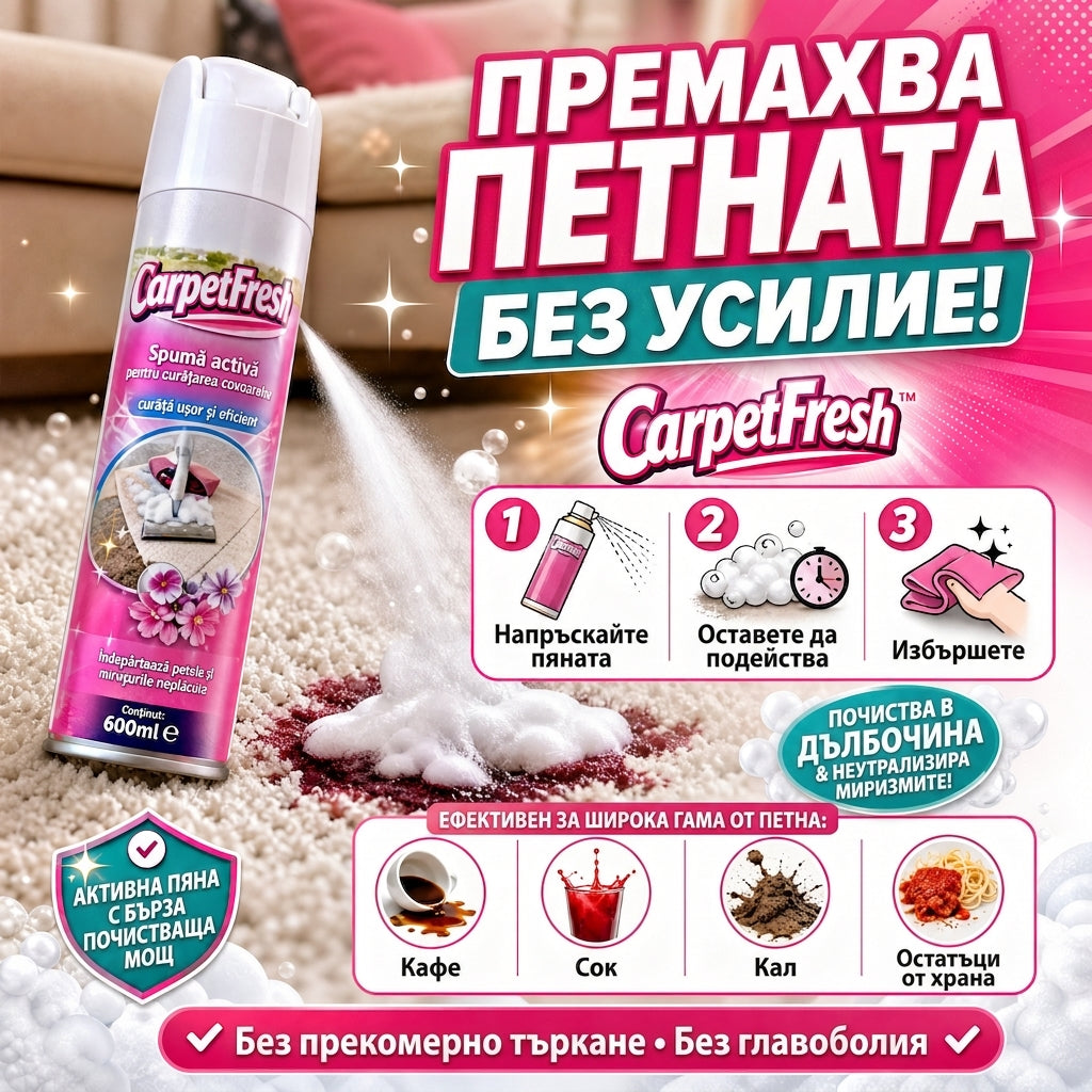 CarpetFresh™ – Почистваща Пяна За Килими